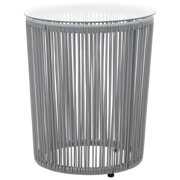 vidaXL 3dílný bistro set s poduškami PE ratan šedý