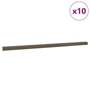 vidaXL Schodov&eacute; hrany 10 ks Hněd&aacute; 67 x 3.5 x 3 cm Hlin&iacute;k
