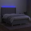 vidaXL Box spring postel s matrac&iacute; a LED světle &scaron;ed&aacute; 140x200 cm textil