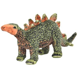 vidaXL Stoj&iacute;c&iacute; ply&scaron;ov&aacute; hračka dinosaurus stegosaurus zelen&yacute; XXL