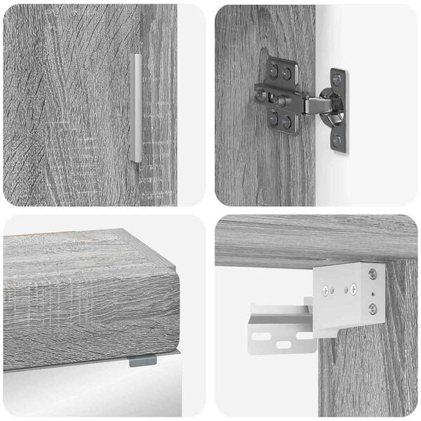 vidaXL Sada koupelnov&eacute;ho n&aacute;bytku TULUM &Scaron;ed&aacute; Sonoma kompozitn&iacute; dřevo