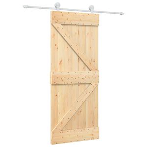 vidaXL Posuvn&eacute; dveře 85 x 210 cm Masivn&iacute; borov&eacute; dřevo (neupraven&eacute;)