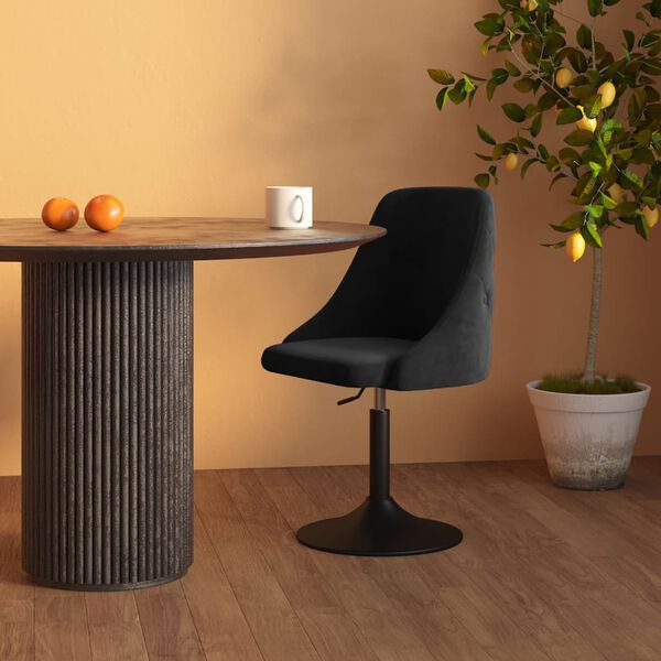 vidaXL J&iacute;deln&iacute; židle čern&aacute; samet