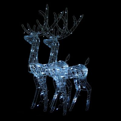 vidaXL Vánoční dekorace akryloví sobi 2 ks 120 cm teplé chladná bílá