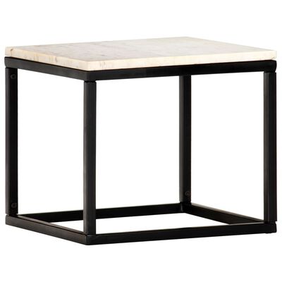 vidaXL Konferenční stolek bílý 40x40x35 cm pravý kámen mramorový vzor