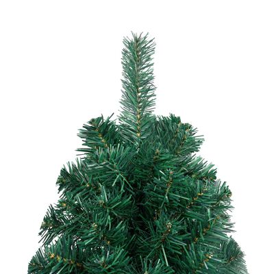vidaXL Umělý vánoční půl stromek s LED a sadou koulí zelený 120 cm