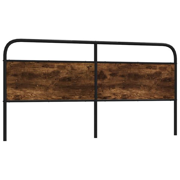vidaXL Čelo postele kouřov&yacute; dub 190 cm ocel a kompozitn&iacute; dřevo