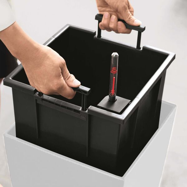 LECHUZA Květináč Cubico Alto 40 ALL-IN-ONE bílý s vysokým leskem 18230