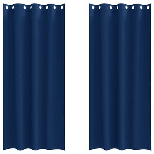 vidaXL Z&aacute;věsy na zatemněn&iacute; s kroužky 2 pcs Tmavě modr&aacute; 225 x 140 cm