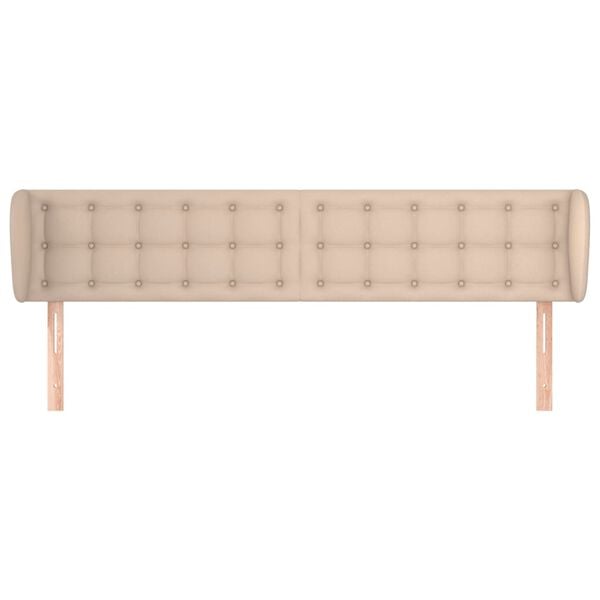 vidaXL Čelo postele typu u&scaron;&aacute;k cappuccino 163x23x78/88 cm uměl&aacute; kůže