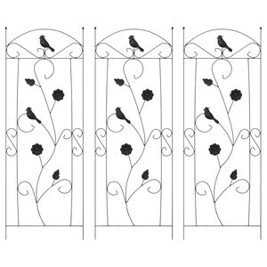 vidaXL Zahradn&iacute; plot 3 pcs Čern&aacute; 110 x 40 cm Ocel