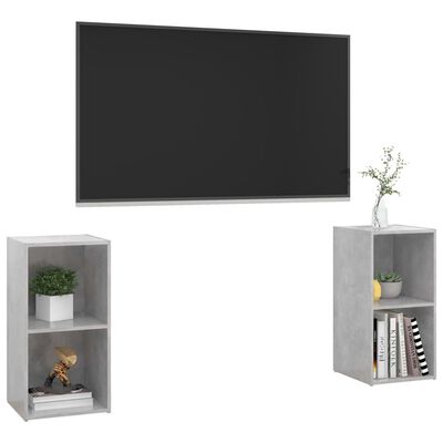 vidaXL TV stolky 2 ks betonově šedé 72 x 35 x 36,5 cm dřevotříska