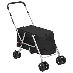 vidaXL Skl&aacute;dac&iacute; koč&aacute;rek pro psa čern&yacute; 100 x 49 x 96 cm lněn&aacute; tkanina