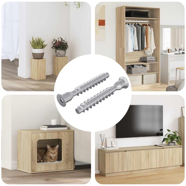 vidaXL Confirmat &scaron;rouby 2 pcs Stř&iacute;brn&aacute; &Oslash;7 x 50 mm Kov