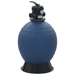 vidaXL Baz&eacute;nov&aacute; p&iacute;skov&aacute; filtrace se 6polohov&yacute;m ventilem modr&aacute; 560 mm