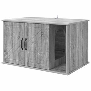 vidaXL Kočič&iacute; dům &Scaron;ed&yacute; Sonoma 85 x 55 x 50,5 cm Kompozitn&iacute; dřevo