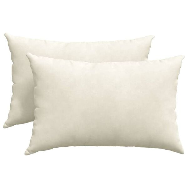 vidaXL Pohovkov&eacute; pol&scaron;t&aacute;ře 2 pcs Kr&eacute;mov&aacute; 60 x 40 cm Žebrovan&aacute; l&aacute;tka