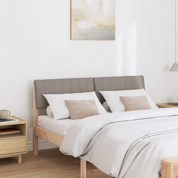 vidaXL Čalouněné čelo postele Taupe 140 cm Masivní borové dřevo