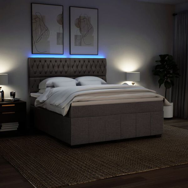vidaXL Box spring postel s matrac&iacute; taupe 180x200 cm textil