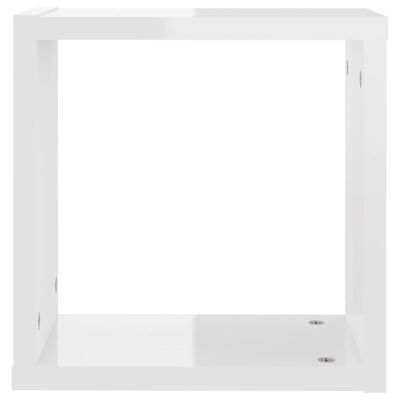 vidaXL Nástěnné krychlové police 2 ks bílé vysoký lesk 30 x 15 x 30 cm