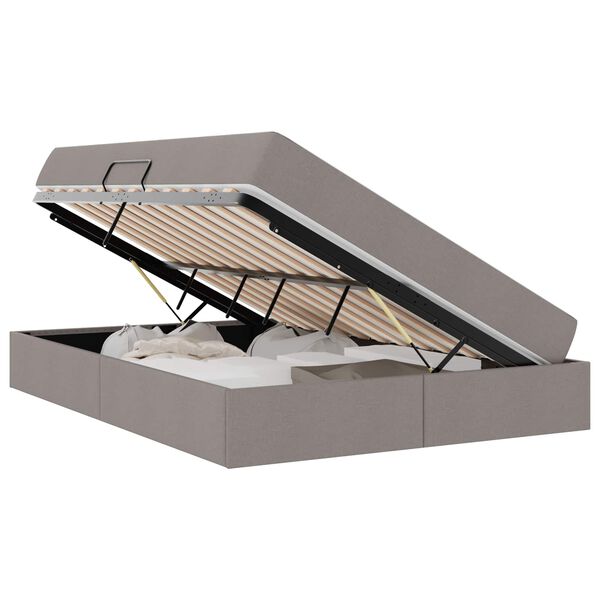 vidaXL Postel s &uacute;ložn&yacute;m prostorem a matrac&iacute; Taupe 140 x 200 cm