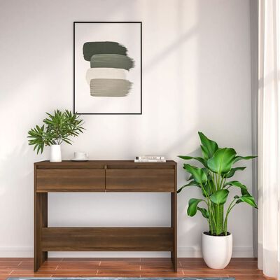 vidaXL Konzolový stolek hnědý dub 100 x 35 x 76,5 cm dřevotříska