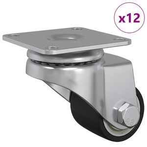 vidaXL Kolečko 12 pcs Stř&iacute;brn&aacute; 44,1 x 44,1 x 1,95 mm Nylon