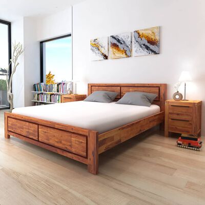 vidaXL Rám postele hnědý masivní akáciové dřevo velikost king