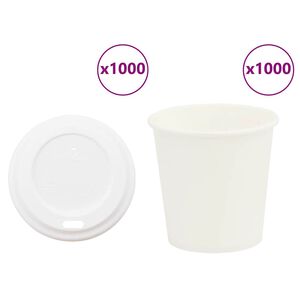 vidaXL Pap&iacute;rov&eacute; kel&iacute;mky na k&aacute;vu s v&iacute;čky 1000 pcs 4oz 100ml