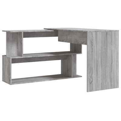 vidaXL Rohový psací stůl šedý sonoma 200 x 50 x 76 cm kompozitní dřevo