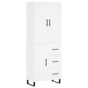 vidaXL Skř&iacute;ň highboard b&iacute;l&aacute; 69,5 x 34 x 180 cm kompozitn&iacute; dřevo