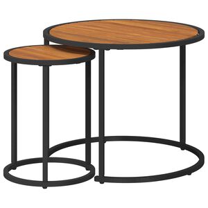 vidaXL Sada konferenčn&iacute;ch stolků 2 pcs Masivn&iacute; ak&aacute;tov&eacute; dřevo