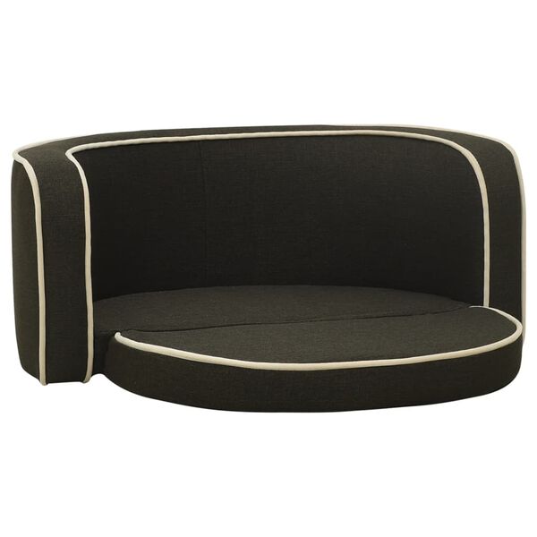 vidaXL Rozkl&aacute;dac&iacute; pohovka pro psy tmavě &scaron;ed&aacute; 76x71x30 cm len prateln&aacute;