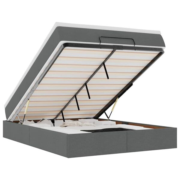 vidaXL Osmansk&yacute; r&aacute;m postele s matrac&iacute; tmavě &scaron;ed&aacute; 140x190cm textil