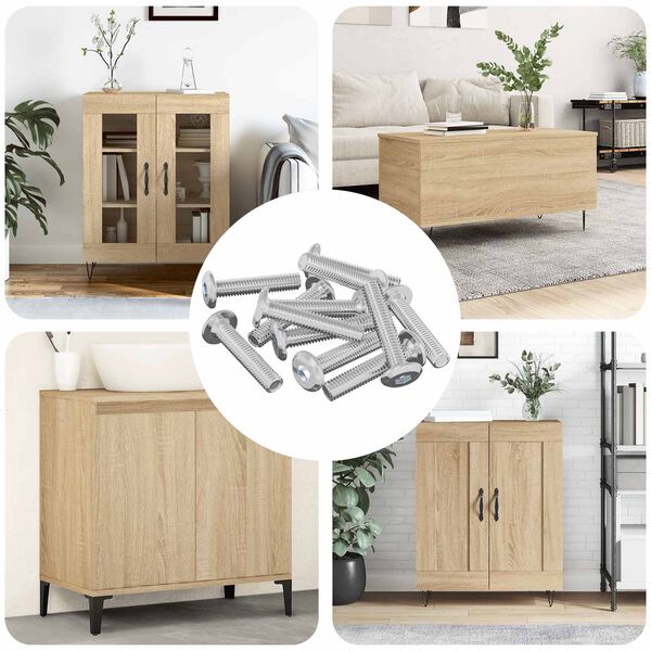 vidaXL Z&aacute;mkov&yacute; &scaron;roub Jednobarevn&yacute; 12 pcs Stř&iacute;brn&aacute; M6 x 30 mm Ocel