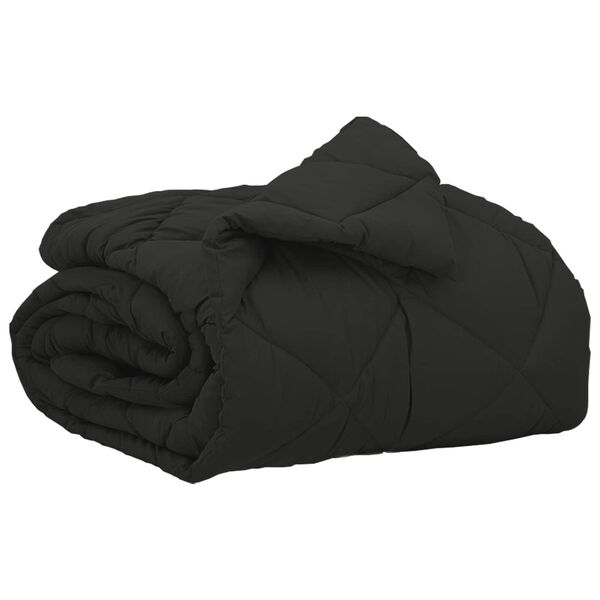 vidaXL Celoročn&iacute; přikr&yacute;vka Čern&aacute; 200 x 155 cm Mikrovl&aacute;kno