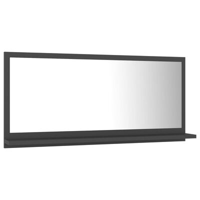 vidaXL Koupelnové zrcadlo šedé 80 x 10,5 x 37 cm dřevotříska