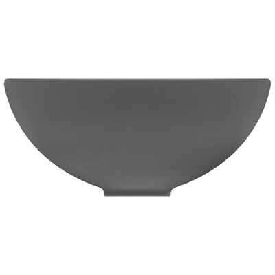 vidaXL Luxusní umyvadlo kulaté matné tmavě šedé 32,5x14 cm keramické
