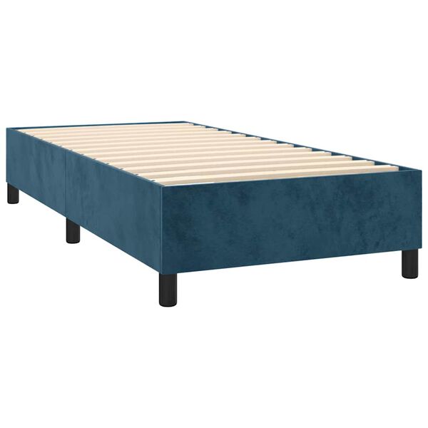 vidaXL Box spring postel s matrac&iacute; tmavě modr&aacute; 100x200 cm samet