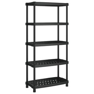 vidaXL &Uacute;ložn&yacute; reg&aacute;l 5patrov&yacute; čern&yacute; 93,5 x 45,5 x 194,5 cm PP