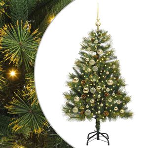 vidaXL Uměl&yacute; sklopn&yacute; v&aacute;nočn&iacute; stromeček s kužely Zelen&aacute; 120 cm