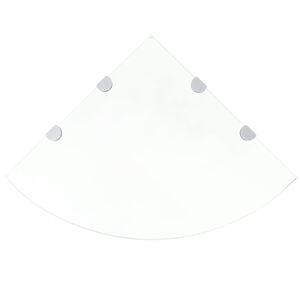 vidaXL Rohov&aacute; police s chromov&yacute;mi podpěrami sklo čir&eacute; 45x45 cm