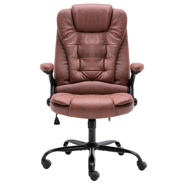 vidaXL Kancel&aacute;řsk&aacute; židle světle hněd&aacute; uměl&aacute; semi&scaron;ov&aacute; kůže