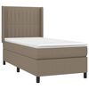 vidaXL Box spring postel s matrac&iacute; a LED taupe 90x190 cm textil