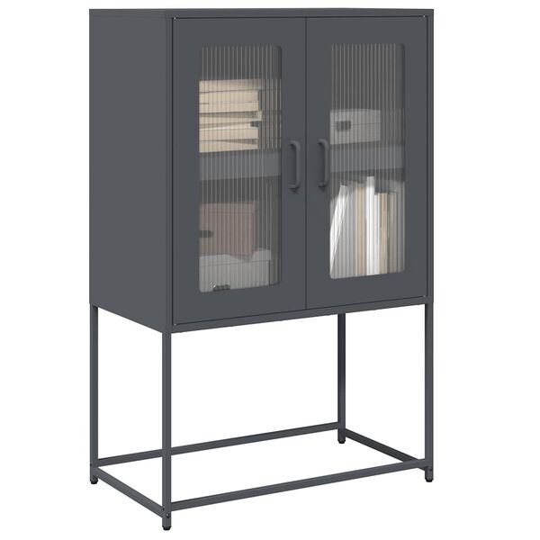 vidaXL Skř&iacute;ň highboard antracitov&aacute; 68x39x107 cm ocel