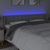 vidaXL Čelo postele s LED světle &scaron;ed&eacute; 203 x 16 x 78/88 cm textil
