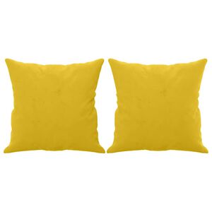 vidaXL Dekoračn&iacute; pol&scaron;t&aacute;ře 2 ks žlut&eacute; 40 x 40 cm samet