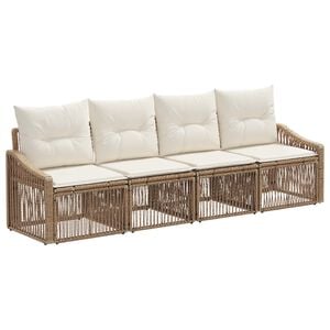 vidaXL Sada zahradn&iacute;ch pohovek 4 pcs B&eacute;žov&aacute; polyratan