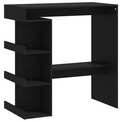 vidaXL Barový stůl s úložným regálem černý 100x50x101,5 cm dřevotříska
