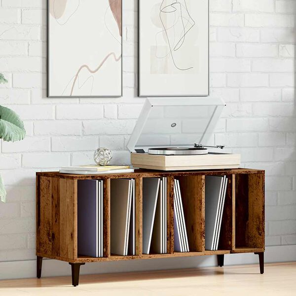 vidaXL Skř&iacute;ňka na LP desky old wood 100 x 38 x 48 cm kompozitn&iacute; dřevo